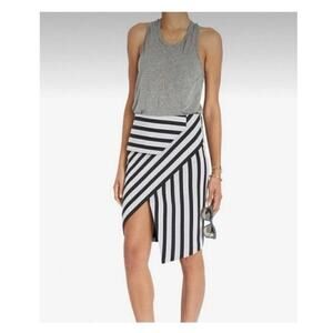 Mason Black Stripe Asymmetrical Skirt size 6